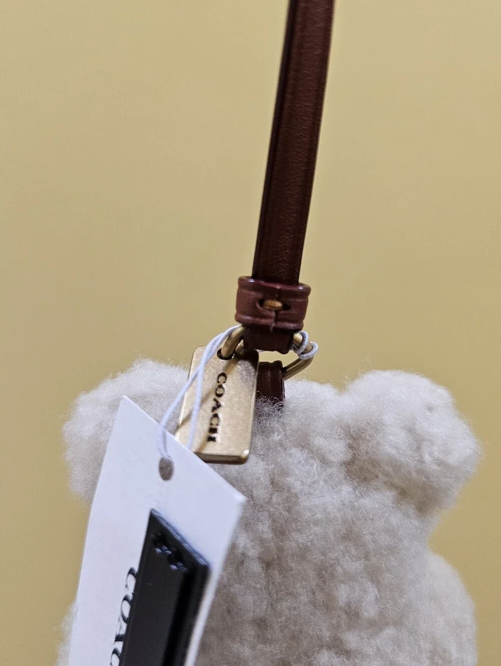 Coach Bear Puffy Bag Charm in Shearling
